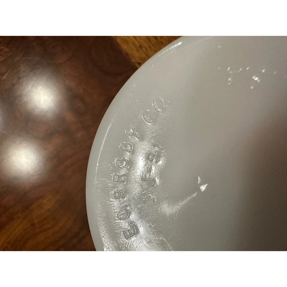 Vintage EO Brody Co Milk Glass Diamond Quilted Footed Scalloped Bowl MJ-51 White